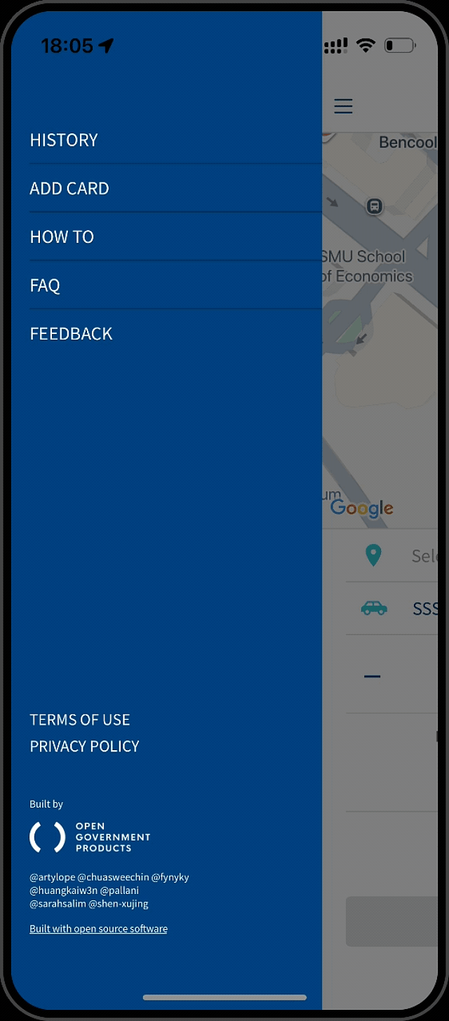 Video of adding credit card to the app